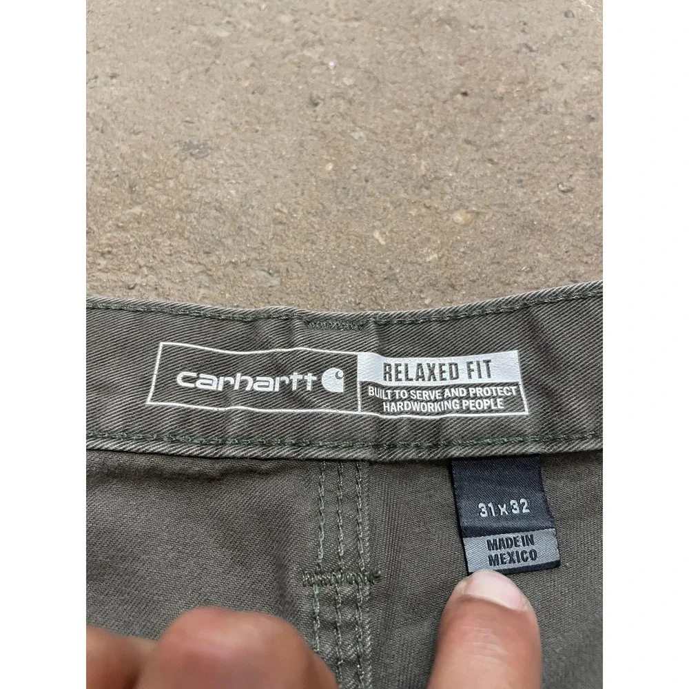 Carhartt Pants Mens 31x32 Gray Relaxed Fit Canvas Carpenter Work B324‎ DFE